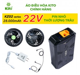 Bộ phụ kiện của áo điều hòa KITO KZT02 chính hãng công nghệ Healing chống chai pin, Quạt 22V siêu khỏe